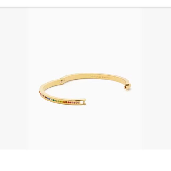 Kate Spade Ring It Up Pave Hinged Bangle Bracelet Multi NWT - Picture 3 of 3